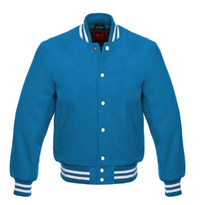 Varsity Classic jacket Teal Blue-White trims